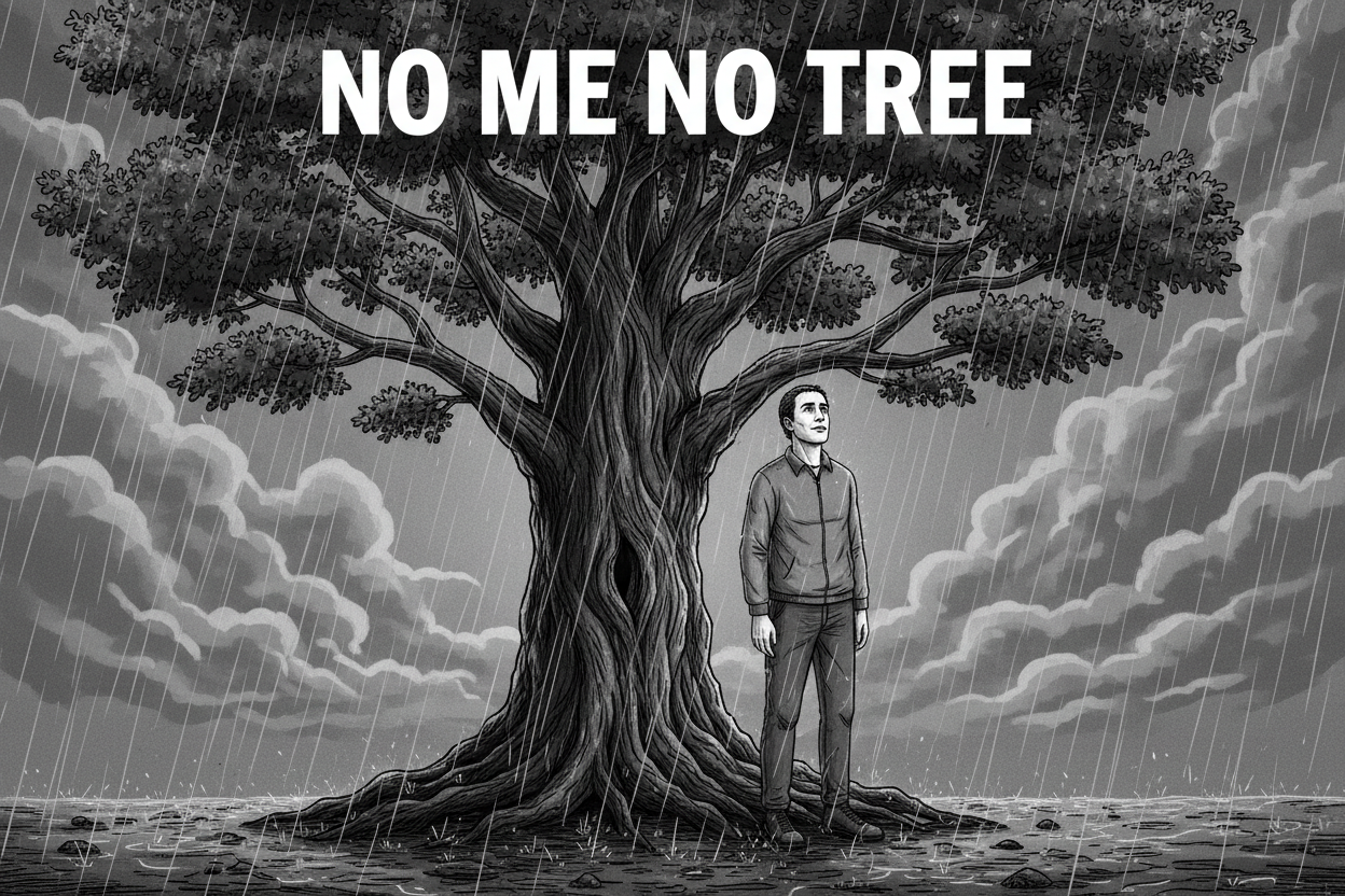 No Me No Tree - person and tree standing together